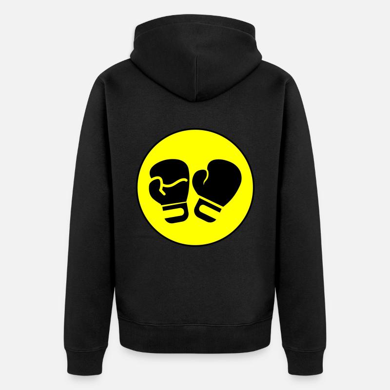 Symbole des gants de boxe - Veste à capuche bio Premium Unisexe - noir