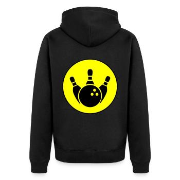 Kegeln Kegel Icon - Unisex Premium Bio Zip Hoodie - Schwarz - Hinten - Nico (187cm)