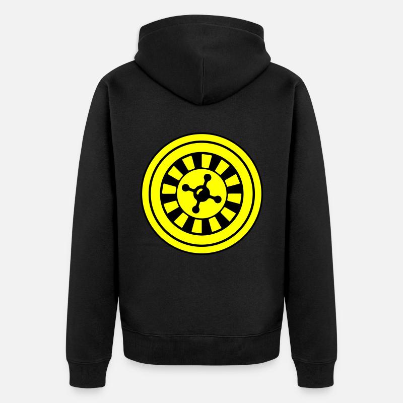 Cercle d’icônes de roulette - Veste à capuche bio Premium Unisexe - noir