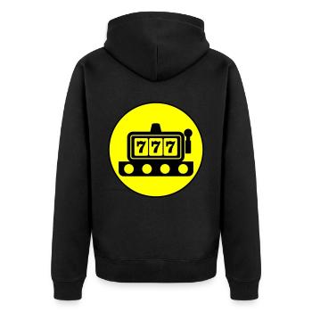 One-armed bandit circle - Unisex Premium Organic Zip Hoodie - black - Back - Nico (187cm)