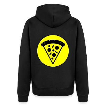 Cercle d’icônes de pizza - Veste à capuche bio Premium Unisexe - noir - Dos - Nico (187cm)