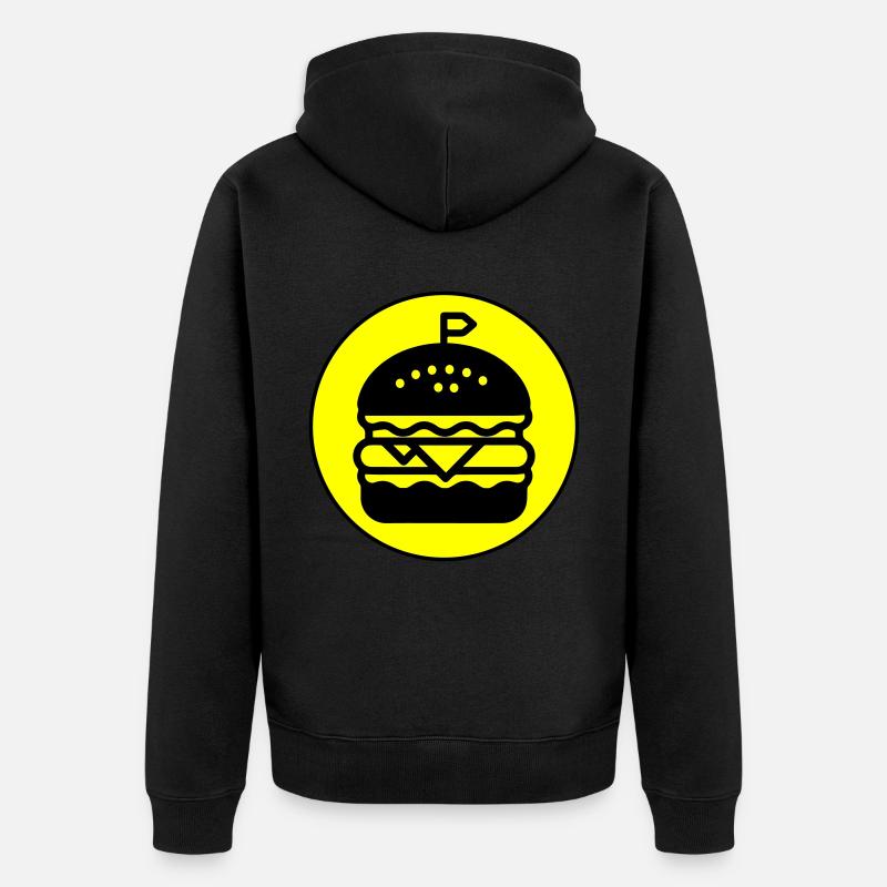 Cercle d’icônes de hamburger - Veste à capuche bio Premium Unisexe - noir