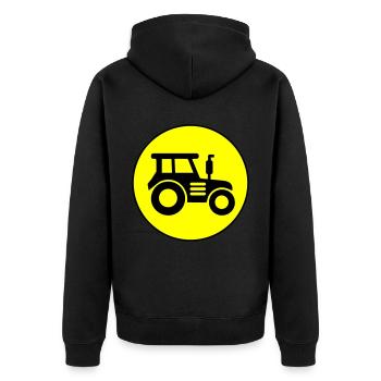 Tractor icon circle - Unisex Premium Organic Zip Hoodie - black - Back - Nico (187cm)