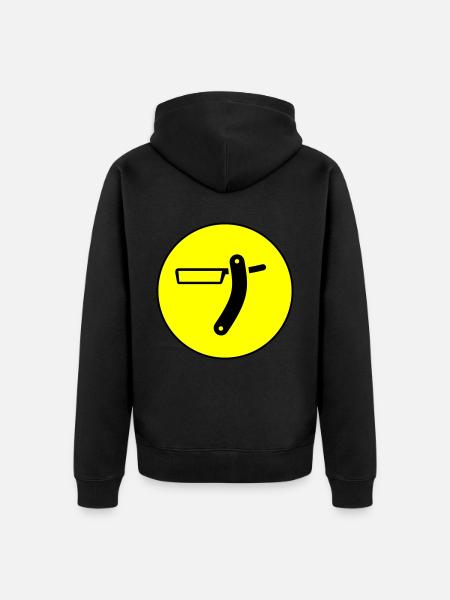 Shaving Barber Circle - Unisex Premium Organic Zip Hoodie - black
