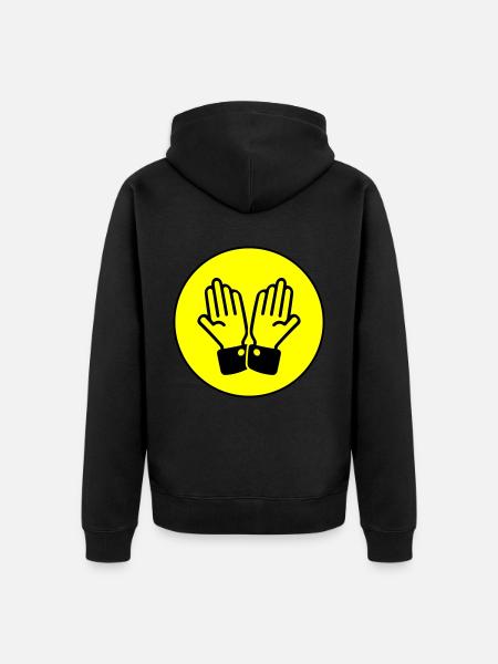 Hands Pray Circle - Unisex Premium Organic Zip Hoodie - black