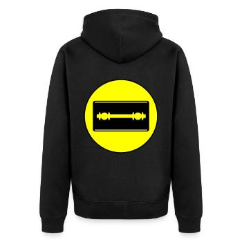 Cercle d’icônes de lame de rasoir - Veste à capuche bio Premium Unisexe - noir - Dos - Nico (187cm)