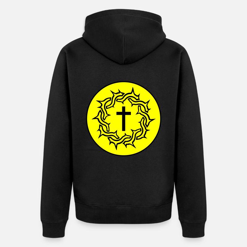 Couronne d’épines Icône de Jésus - Veste à capuche bio Premium Unisexe - noir