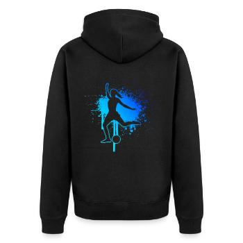 Fussballspielen Fussballer Fussballspieler - Unisex Premium Bio Zip Hoodie - Schwarz - Hinten - Nico (187cm)
