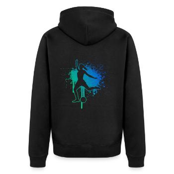 Men's Football Players Football - Unisex Premium Organic Zip Hoodie - black - Back - Nico (187cm)