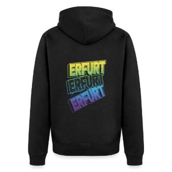 Erfurt Germany City Font Skyline Home - Unisex Premium Organic Zip Hoodie - black - Back - Nico (187cm)