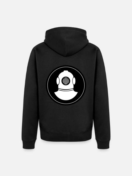 Diver Helmet Circle - Unisex Premium Organic Zip Hoodie - black