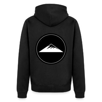Berge Symbol Kreis - Unisex Premium Bio Zip Hoodie - Schwarz - Hinten - Nico (187cm)