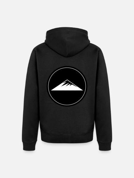 Mountains Symbol Circle - Unisex Premium Organic Zip Hoodie - black