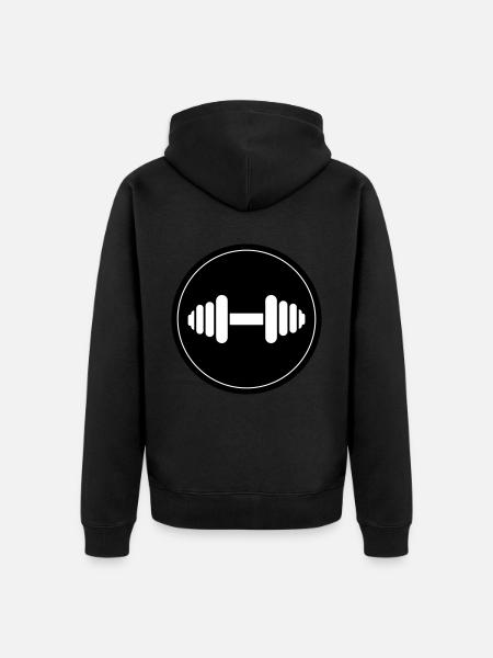 Dumbbell weights icon - Unisex Premium Organic Zip Hoodie - black