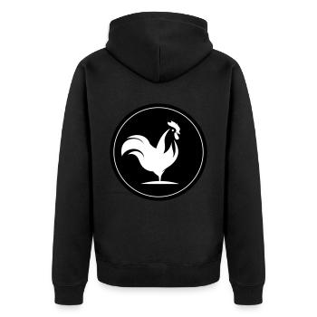 Hahn Animal Circle - Unisex Premium Organic Zip Hoodie - black - Back - Nico (187cm)