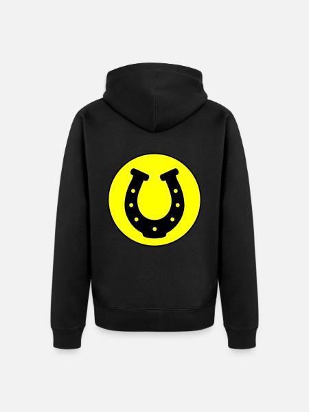 Horseshoe Icon - Unisex Premium Organic Zip Hoodie - black