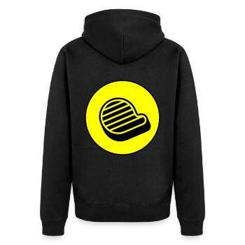 Meat steak symbol - Unisex Premium Organic Zip Hoodie - black - Back - Nico (187cm)