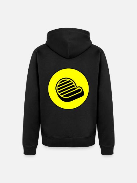 Meat steak symbol - Unisex Premium Organic Zip Hoodie - black
