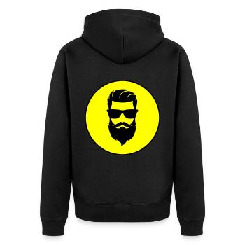 Gesicht bart symbol - Unisex Premium Bio Zip Hoodie - Schwarz - Hinten - Nico (187cm)