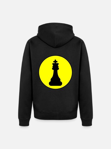 Chess piece King - Unisex Premium Organic Zip Hoodie - black