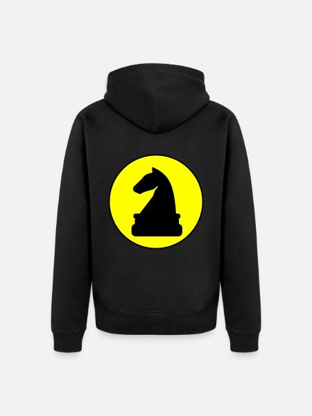 Pièce d’échecs de cheval - Veste à capuche bio Premium Unisexe - noir
