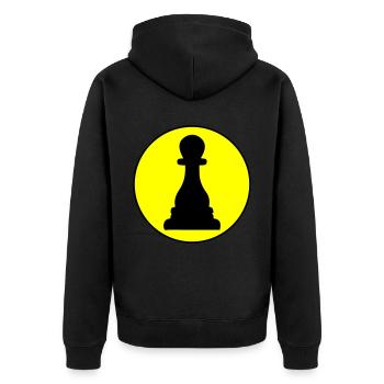 Läufer Bauer Schachfigur - Unisex Premium Bio Zip Hoodie - Schwarz - Hinten - Nico (187cm)