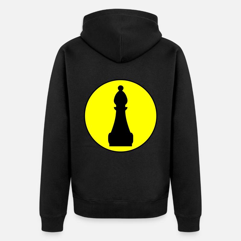 Symbole de pièce d’échecs - Veste à capuche bio Premium Unisexe - noir