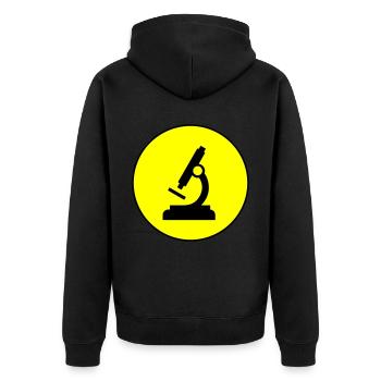 Mikroskop Icon Symbol - Unisex Premium Bio Zip Hoodie - Schwarz - Hinten - Nico (187cm)