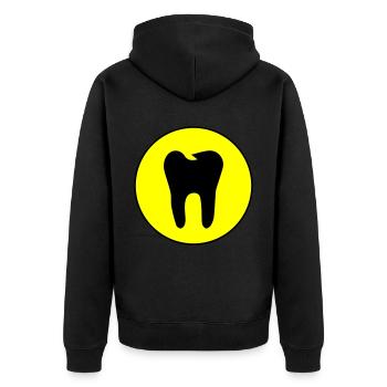 Zahn icon symbol - Unisex Premium Bio Zip Hoodie - Schwarz - Hinten - Nico (187cm)