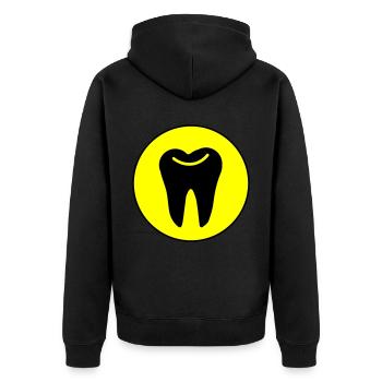 Zahn icon symbol - Unisex Premium Bio Zip Hoodie - Schwarz - Hinten - Nico (187cm)