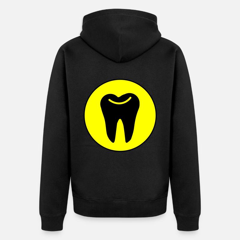 Symbole de l’icône de dent - Veste à capuche bio Premium Unisexe - noir