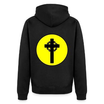 Dornenkrone - Unisex Premium Bio Zip Hoodie - Schwarz - Hinten - Nico (187cm)