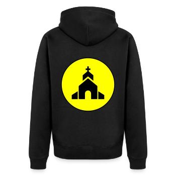 Foi de l’Église - Veste à capuche bio Premium Unisexe - noir - Dos - Nico (187cm)