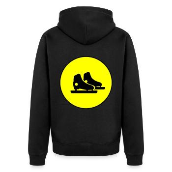 Eiskunstlauf Schlittschuhe - Unisex Premium Bio Zip Hoodie - Schwarz - Hinten - Nico (187cm)