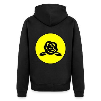 Symbole de la rose - Veste à capuche bio Premium Unisexe - noir - Dos - Nico (187cm)