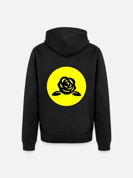 Rose symbol - Unisex Premium Organic Zip Hoodie - black