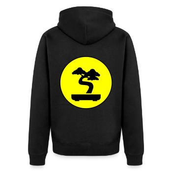 Bonsai icon Symbol - Unisex Premium Bio Zip Hoodie - Schwarz - Hinten - Nico (187cm)