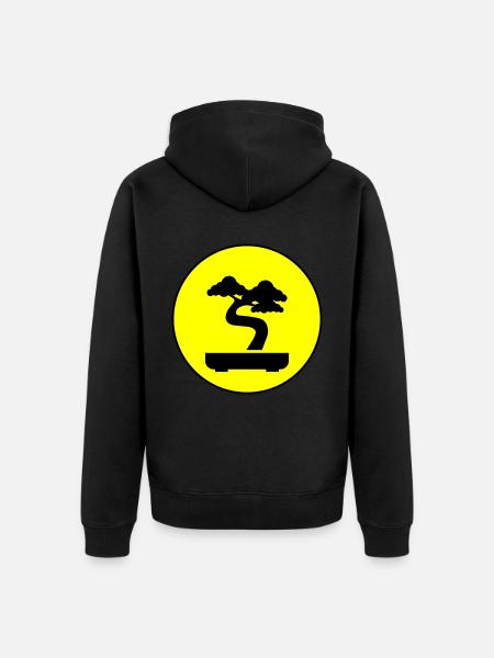 Bonsai icon Symbol - Unisex Premium Organic Zip Hoodie - black
