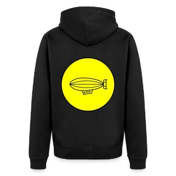 Zeppelin Icon Symbol - Unisex Premium Bio Zip Hoodie - Schwarz - Hinten - Nico (187cm)