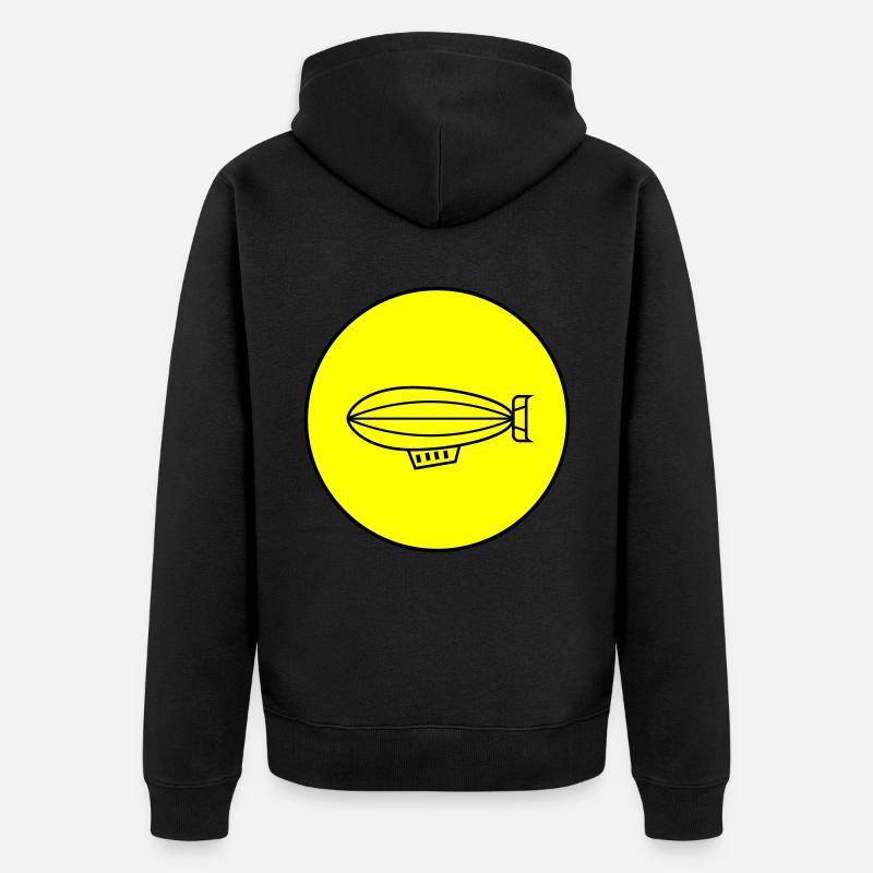 Zeppelin Icon Symbol - Unisex Premium Bio Zip Hoodie - Schwarz