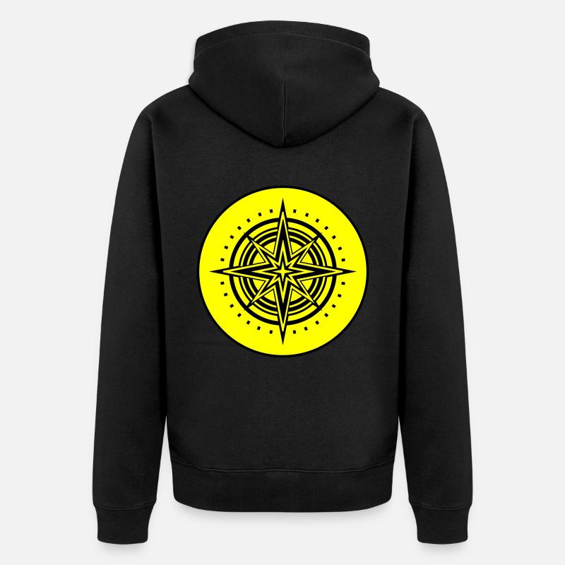 Compass icon icon - Unisex Premium Organic Zip Hoodie - black