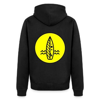 Surfboard icon icon - Unisex Premium Organic Zip Hoodie - black - Back - Nico (187cm)