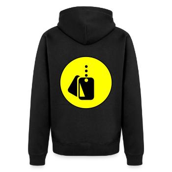 Icône d’icône de badge - Veste à capuche bio Premium Unisexe - noir - Dos - Nico (187cm)