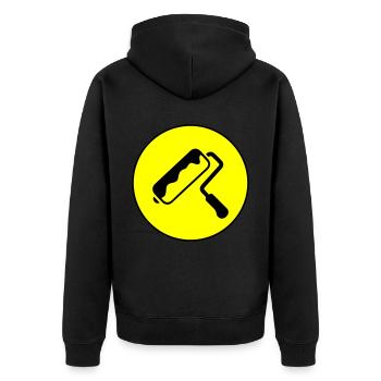 Painter Silhouette icon - Unisex Premium Organic Zip Hoodie - black - Back - Nico (187cm)