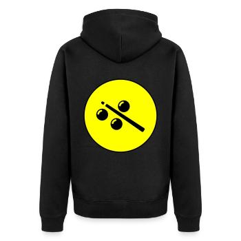 Icône de symbole de billard - Veste à capuche bio Premium Unisexe - noir - Dos - Nico (187cm)