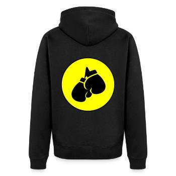 Symbole des gants de boxe - Veste à capuche bio Premium Unisexe - noir - Dos - Nico (187cm)