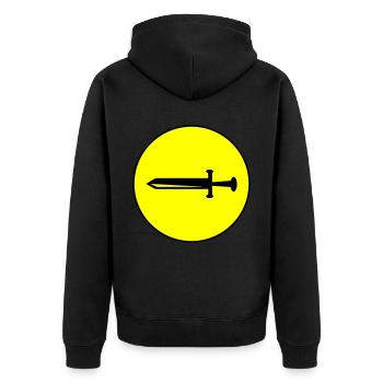 Sword Icon Icon - Unisex Premium Organic Zip Hoodie - black - Back - Nico (187cm)