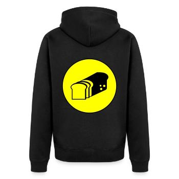 Bread icon symbol - Unisex Premium Organic Zip Hoodie - black - Back - Nico (187cm)
