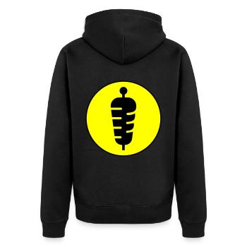 Sandwich icon icon - Unisex Premium Organic Zip Hoodie - black - Back - Nico (187cm)