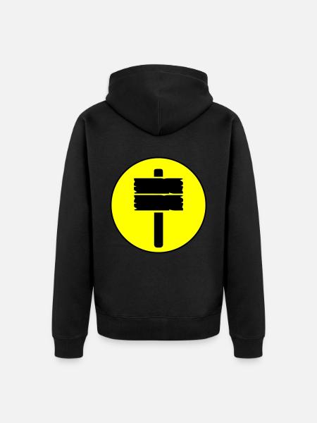 Wegweiser icon - Unisex Premium Bio Zip Hoodie - Schwarz